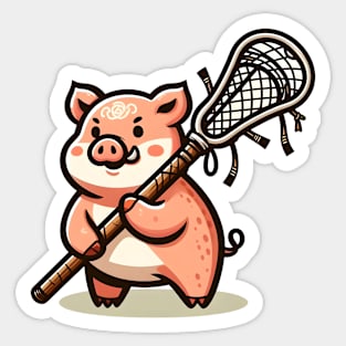 Lacrosse pig Sticker